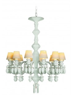 Lámpara de techo de araña porcelana en blanco  – Chandelier Blanco 12, 24, 40 brazos – Lladró