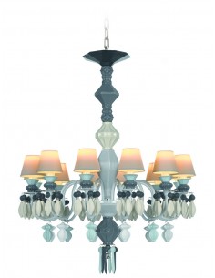 Lámpara de techo de araña de porcelana en blanco y negro  – Chandelier Negro 12, 24, 40 brazos – Lladró