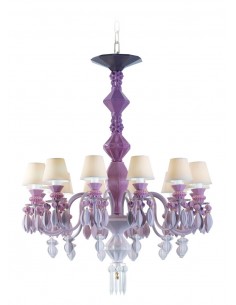 Lámpara de techo de araña de porcelana rosa  – Chandelier 12, 24, 40 brazos – Lladró