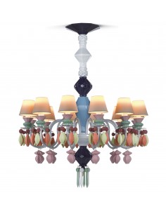 Lámpara colgante de techo de araña - Belle de Nuit - 12 luces -Multicolor - Lladró
