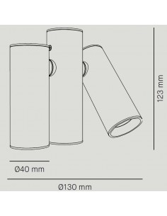 Foco de techo LED Ø 13 cm y 12,3 cm de alto en 2 acabados regulable 2700K – Triple Haul - Milán