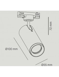 Foco de techo de carril LED Ø 5.5 cm en 2 acabados y fuentes de luz orientable y regulable 2700K – Haul - Milán