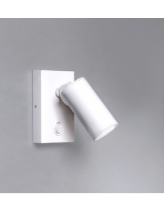 Aplique de pared LED Ø 4 cm y 11,7 cm de alto de acero con base rectangular en 2 acabados orientable y regulable 2700K - Milán 2