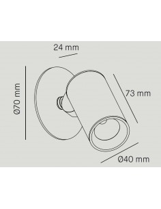 Aplique de pared LED Ø 4 cm y 9,7 cm de alto de acero con base circular en 2 acabados orientable y regulable – Haul - Milán