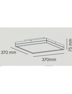 Plafón / Aplique de techo LED Linea - Milán - Forma cuadrada, color blanco