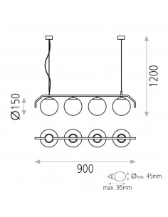 Lámpara colgante formato lineal Maui  2