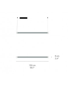 Lámpara colgante Estela - LZF Lamps - Diseño horizontal, lámpara de vidrio borosilicato y madera