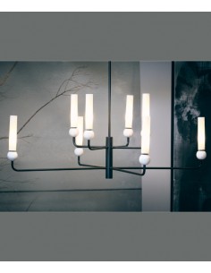 Colgante de techo Delie 8 - Aromas - Lámpara de vidrio soplado+mármol, Ø 125 cm