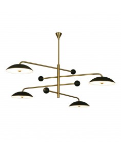 Lámpara colgante Twirl - MYO - Lámpara moderna de araña, hierro negro y dorado