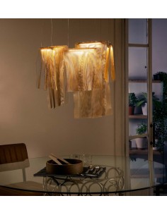 Lámpara colgante LED de metal acabada en oro con 5 luces 2800K – Sicilia – MYO