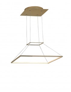 Lámpara colgante LED de metal chapada en oro mate en 2 tamaños 3000K – Geo – MYO 2