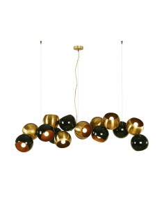 Lámpara colgante lineal de latón con 15 luces – Werkbund – MYO 2