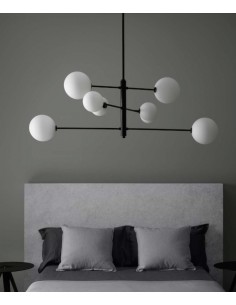 Lámpara colgante Atom - Aromas - Lámpara tipo bola, 8 luces LED 2700K, Altura regulable