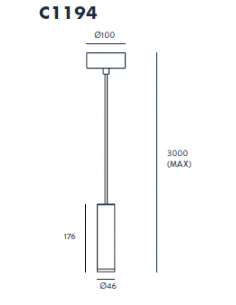 Lámpara colgante Maru - Aromas - Lámpara minimalista forma cilíndrica, LED 3150K, Acabado: oro mate 2