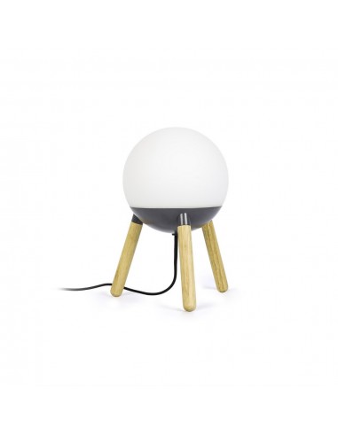 Lámpara de mesa moderna en 2 colores con trípode de madera - Mine - Faro