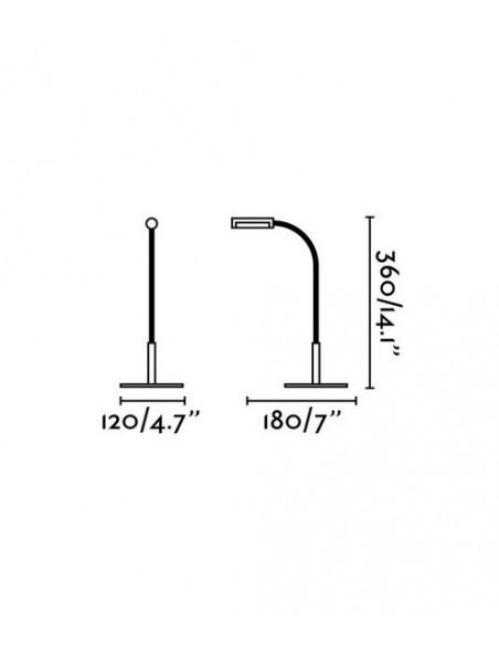 Lámpara de mesa con brazo articulado de metal LED en 3 acabados 3000K – Serp – Faro