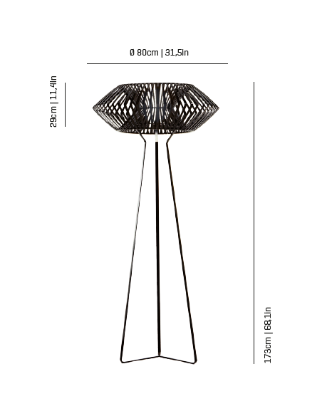 Lámpara de pie disponible en blanco y negro – V – A by Arturo Álvarez