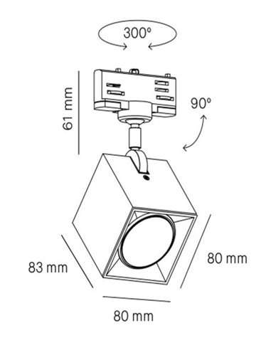 Plafón Dau 80 F1P GU10T.  Milán Plafón Dau 80 F1P GU10T.  Milán