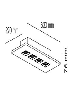 Plafón de techo 4 luces Polifemo - Milán 2