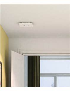 Plafón de techo Marc - Milán - Lámpara cuadrada con 2 luces orientables, acabado blanco