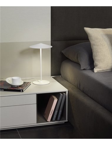 Lámpara de mesa LED Ø 20 cm de aluminio en 2 acabados regulable 2700K – Pla – Milan