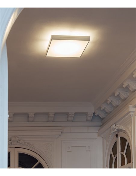 Aplique de techo LED de aluminio y vidrio en 3 tamaños y 2 acabados 2700K – Linea - Milán