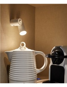 Aplique de pared LED Ø 4 cm y 9,1 cm de alto de acero en 2 acabados regulable y orientable 2700K – Haul - Milán