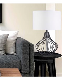 Lámpara de mesa Prato - AJP - Diseño jaula con pantalla blanca
