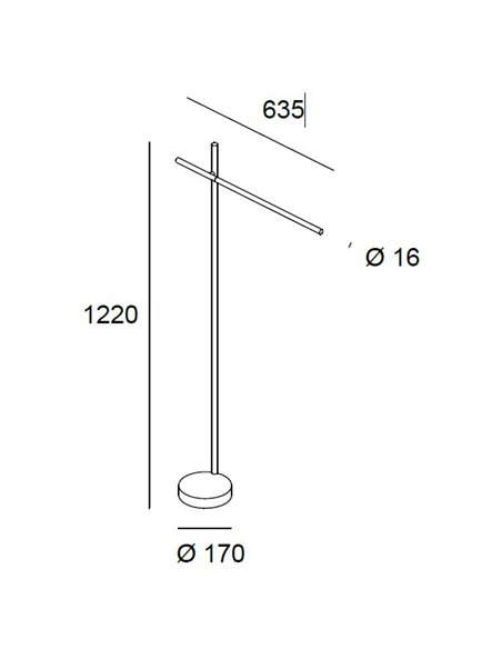 Lámpara de pie Circ – Leds C4 – Regulación táctil y rotación de 360º