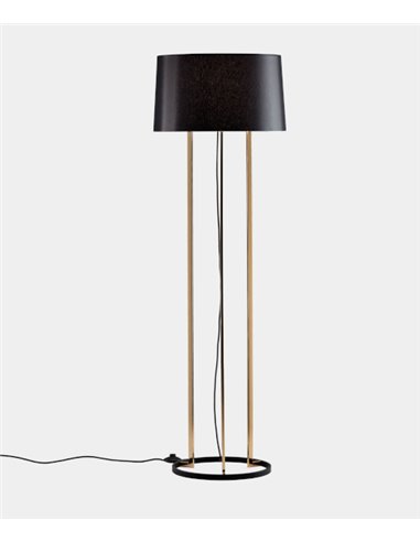 Lámpara de pie Premium – Leds C4 – Pantalla negra con estructura en cobre u oro