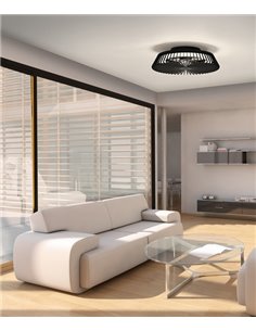 Plafón ventilador de techo con luz y motor DC Himalaya by Santiago Sevillano – Mantra