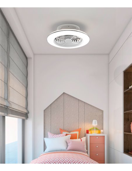 Plafón ventilador de techo con luz y motor DC Alisio Mini – Mantra