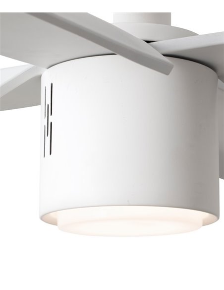 Ventilador de techo blanco con luz LED y motor DC SMART Attos - Faro