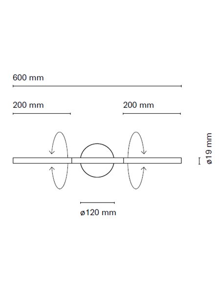 Aplique de pared Lines – Nexia horizontal doble 60 / 120 cm 