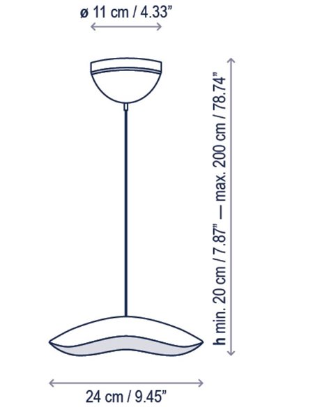 Lámpara colgante de diseño regulable Triac Valentina – Bover
