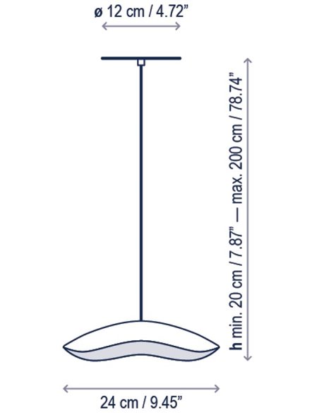 Lámpara colgante de diseño empotrable regulable Triac Valentina – Bover