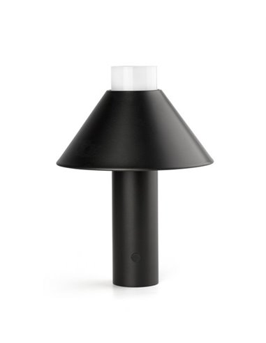 Lámpara portátil negra Fuji – Faro – IP44 con batería recargable, brillo ajustable, táctil