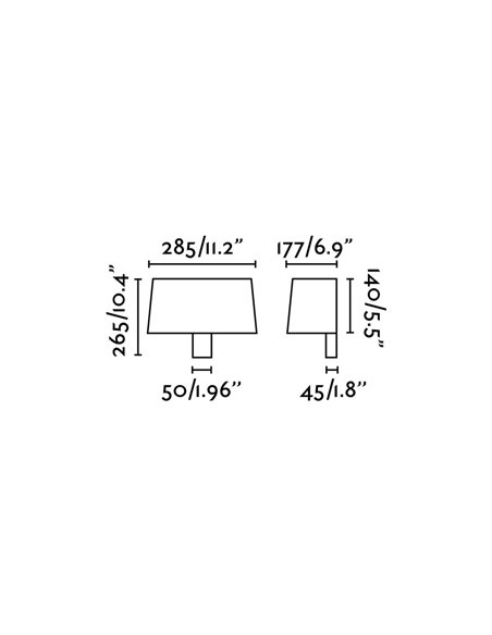 Lámpara aplique pared Hotel – Faro – Pantalla de tela blanca/negra