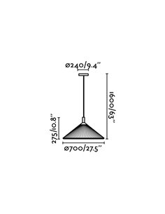 Lámpara colgante Saigon – Faro – Pantalla de cinta, 70 cm/130 cm