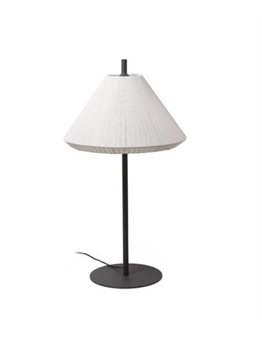 Lámpara de pie de exterior Saigon – Faro – Pantalla de textiline blanco/marrón, 100-200 cm 
