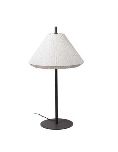 Lámpara de pie de exterior Saigon – Faro – Pantalla de textiline blanco/marrón, 100-200 cm 