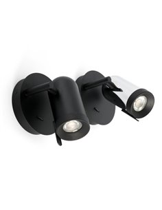 Aplique de pared Orleans – Faro – Orientable, blanco/negro/cromo