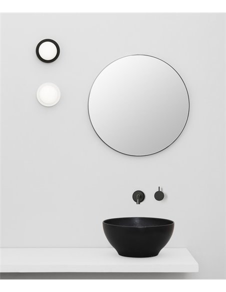Aplique de pared baño May – Faro – Ø 12 cm, Acero, LED 2700K