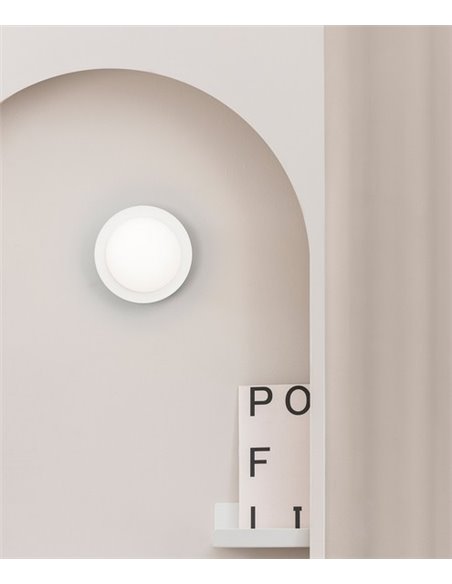 Aplique de pared baño May – Faro – Ø 12 cm, Acero, LED 2700K