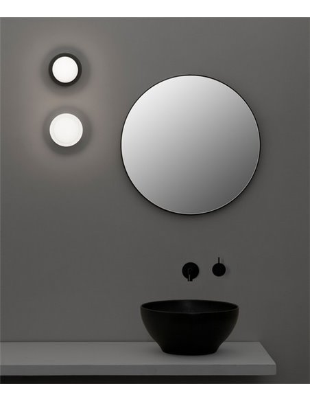 Aplique de pared baño May – Faro – Ø 12 cm, Acero, LED 2700K