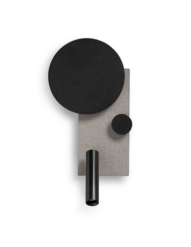 Lámpara aplique derecho con lector Klee – Faro – Acero gris, Atenuable, COB LED 2700K