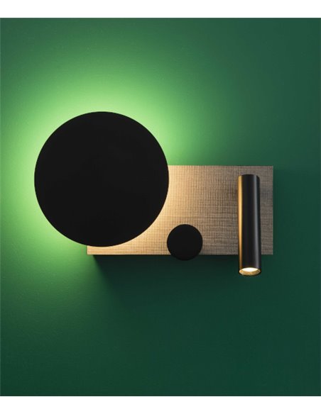 Lámpara aplique izquierdo con lector Klee – Faro – Acero gris, Atenuable, COB LED 2700K