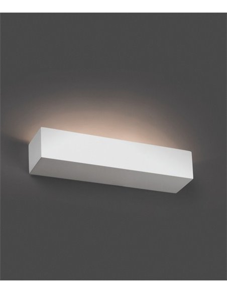 Aplique de pared Eaco – Faro – Lámpara rectangular de yeso, Blanco, 35.3 cm