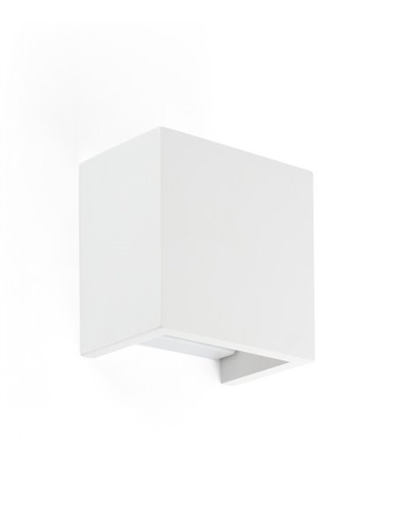 Aplique de pared Oslo – Faro – Lámpara cuadrada, Yeso blanco, 12.5 cm