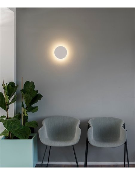 Aplique pared Luna – Faro – Lámpara de yeso blanco, LED 2700K, Ø 20 cm